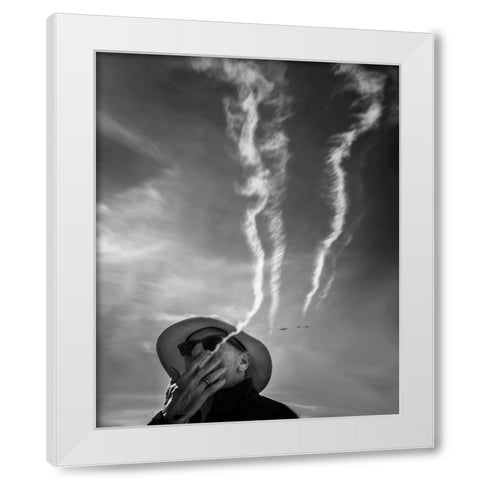 Smoking White Modern Wood Framed Art Print by Guo, Leah