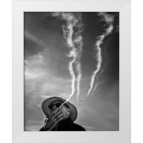 Smoking White Modern Wood Framed Art Print by Guo, Leah