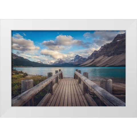 The Bridge White Modern Wood Framed Art Print by Macia, Ivan