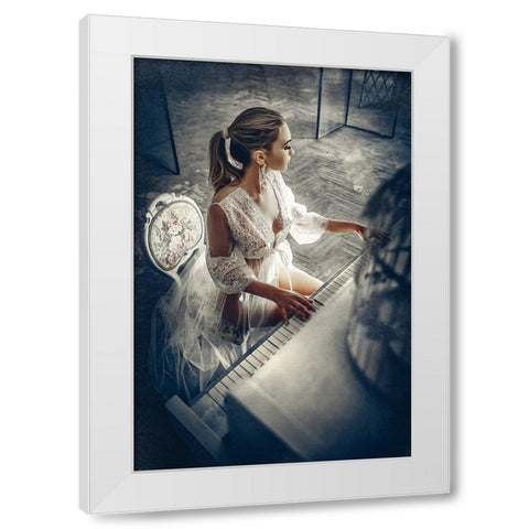 In The Music Of Light White Modern Wood Framed Art Print by Bolgov (Axe), Ruslan