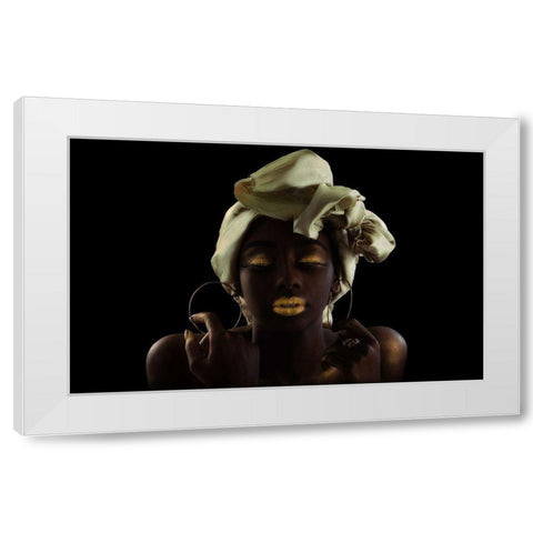 Gold On Black White Modern Wood Framed Art Print by Eichelberg, Amnon