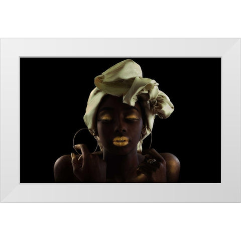 Gold On Black White Modern Wood Framed Art Print by Eichelberg, Amnon