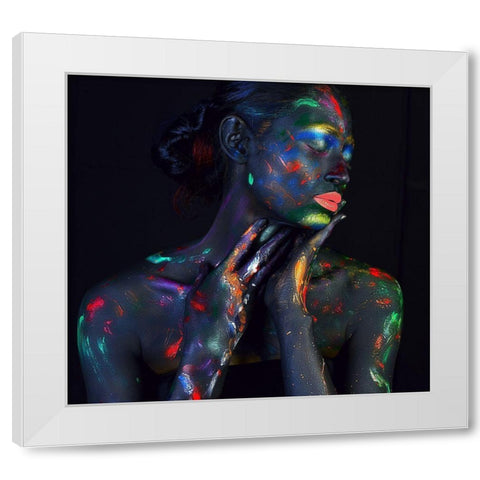 Jui White Modern Wood Framed Art Print by Mahfuz, James