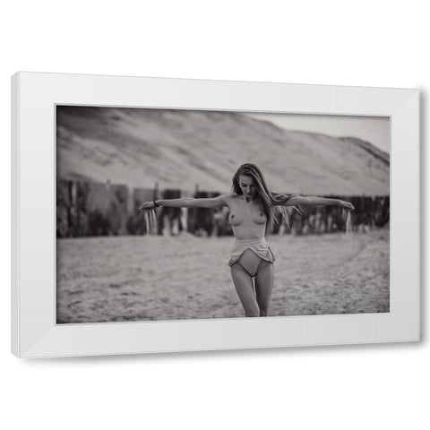 Time Is Like Sand ... White Modern Wood Framed Art Print by Kurta, Arkadiy