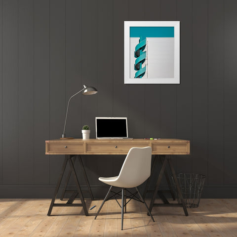 ... Spiral White Modern Wood Framed Art Print by Vollrath, Jorg