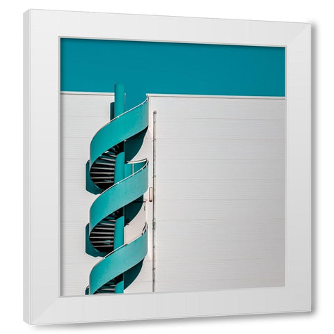 ... Spiral White Modern Wood Framed Art Print by Vollrath, Jorg