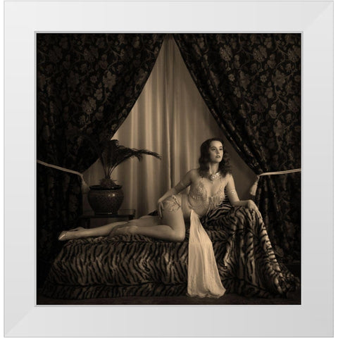 1930S Burlesque Performer White Modern Wood Framed Art Print by Wentworth, Harry