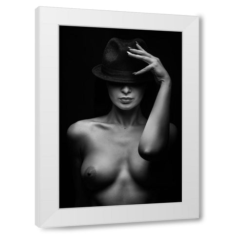 Portrait White Modern Wood Framed Art Print by Valevicius, Aurimas