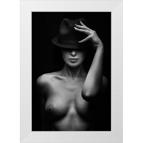Portrait White Modern Wood Framed Art Print by Valevicius, Aurimas