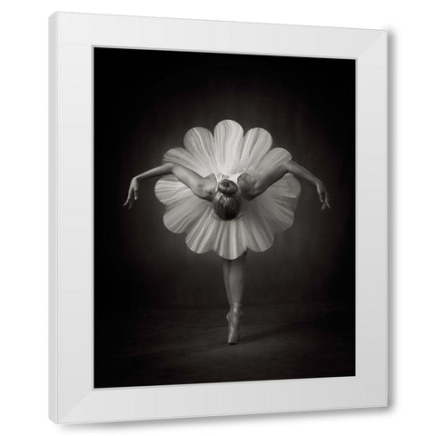 Floral Ballet White Modern Wood Framed Art Print by Studio, Catchlight