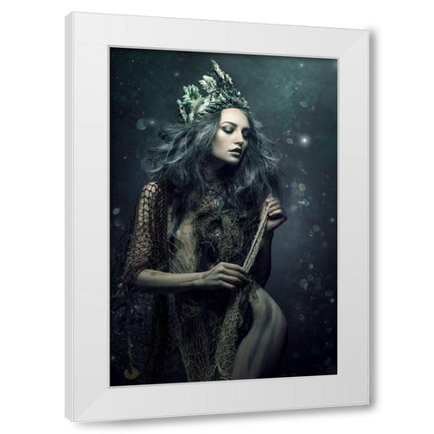 Amadahy White Modern Wood Framed Art Print by Siegart