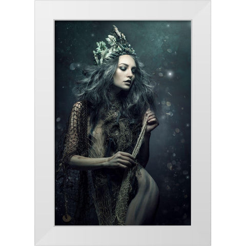 Amadahy White Modern Wood Framed Art Print by Siegart