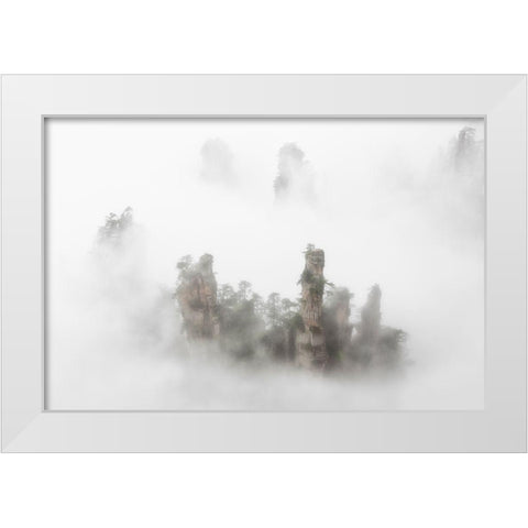 Zhangaije White Modern Wood Framed Art Print by Marchegiani, Roberto