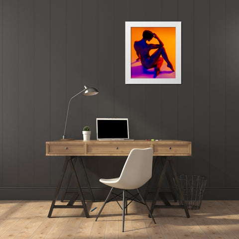Mosaic White Modern Wood Framed Art Print by CEBImagery