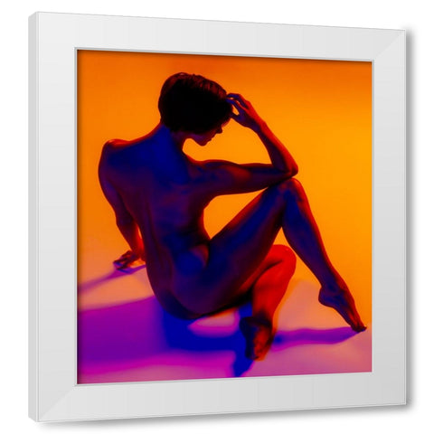 Mosaic White Modern Wood Framed Art Print by CEBImagery