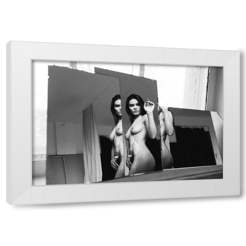 Untitled White Modern Wood Framed Art Print by Kornienko, Borislav