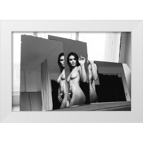 Untitled White Modern Wood Framed Art Print by Kornienko, Borislav