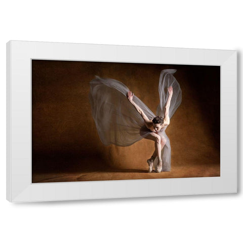 Angel Wings White Modern Wood Framed Art Print by Hartoov, Motti