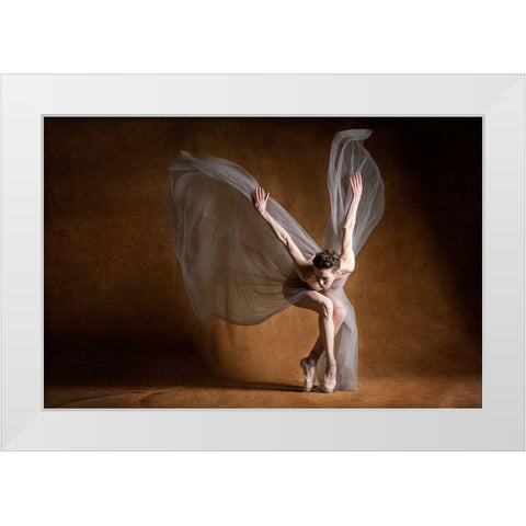 Angel Wings White Modern Wood Framed Art Print by Hartoov, Motti