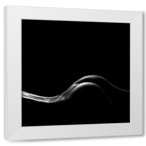 Line White Modern Wood Framed Art Print by Antonik