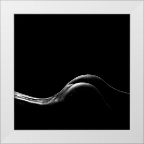 Line White Modern Wood Framed Art Print by Antonik