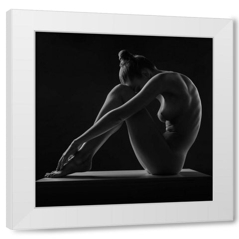 Profile White Modern Wood Framed Art Print by Valevicius, Aurimas