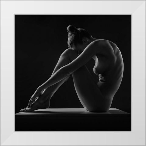 Profile White Modern Wood Framed Art Print by Valevicius, Aurimas
