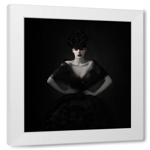 The Black Rose.... White Modern Wood Framed Art Print by Sanchez, Alfredo