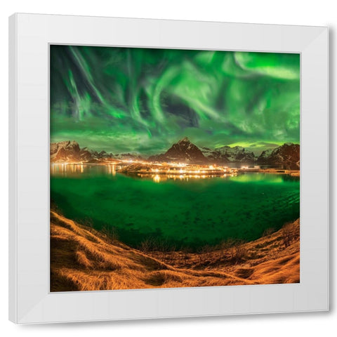 Hell In The Sky White Modern Wood Framed Art Print by Smid Master, Jan