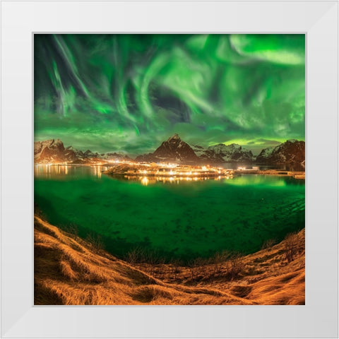 Hell In The Sky White Modern Wood Framed Art Print by Smid Master, Jan