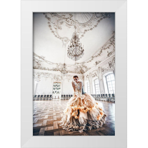 White Waltz White Modern Wood Framed Art Print by Bolgov, Ruslan