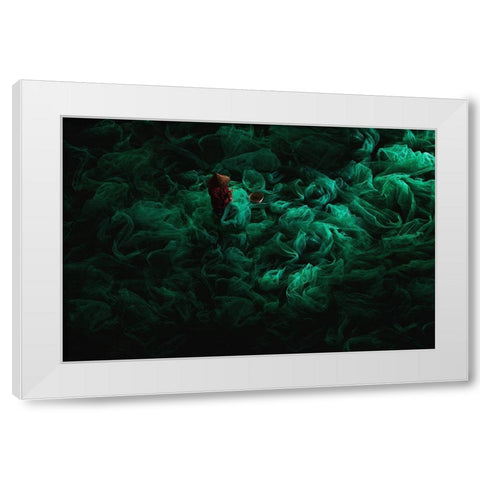 The Green Field White Modern Wood Framed Art Print by Song, Gunarto