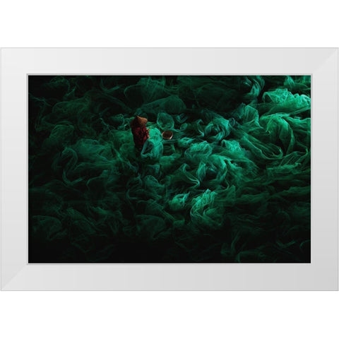 The Green Field White Modern Wood Framed Art Print by Song, Gunarto