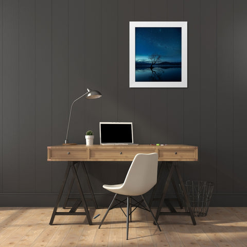 Wanaka Tree White Modern Wood Framed Art Print by Cheng, Yu