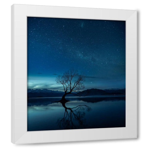 Wanaka Tree White Modern Wood Framed Art Print by Cheng, Yu