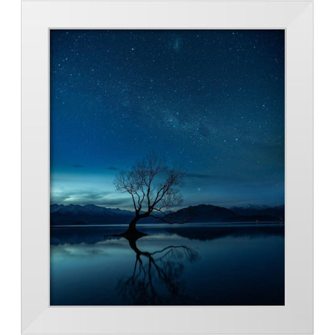 Wanaka Tree White Modern Wood Framed Art Print by Cheng, Yu