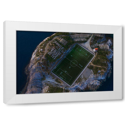 The Furthest Football Field White Modern Wood Framed Art Print by Z, Bingo