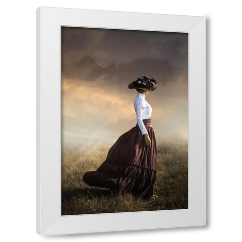 Windy Day White Modern Wood Framed Art Print by Neer, Ildiko