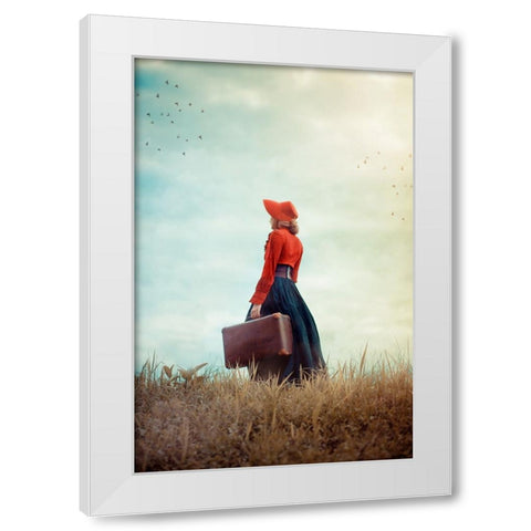 Make Me Stay White Modern Wood Framed Art Print by Neer, Ildiko