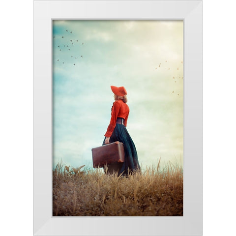 Make Me Stay White Modern Wood Framed Art Print by Neer, Ildiko