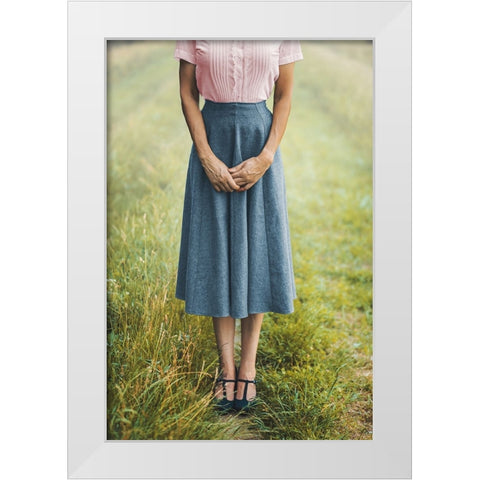 Shyness White Modern Wood Framed Art Print by Neer, Ildiko
