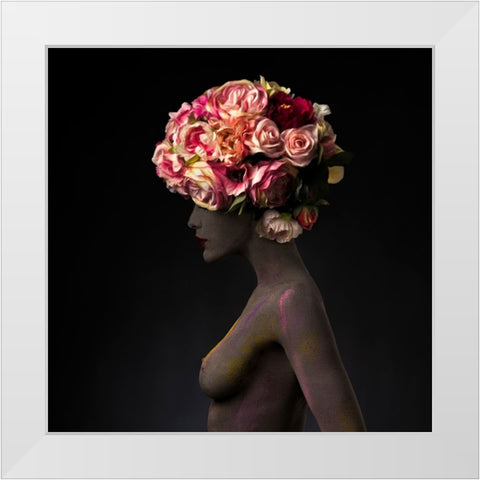 Roots A Flowers White Modern Wood Framed Art Print by Sanchez, Alfredo