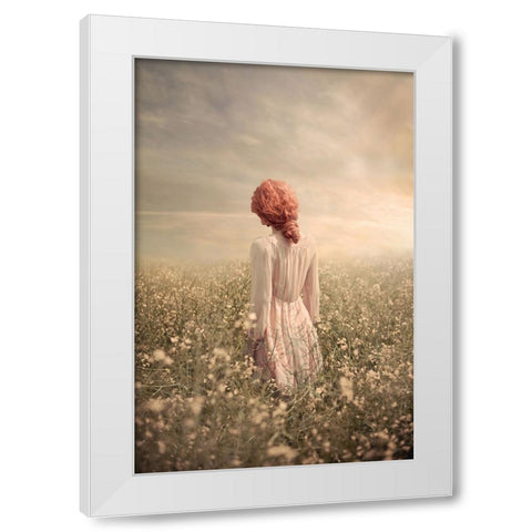 Field In Pastel White Modern Wood Framed Art Print by Neer, Ildiko