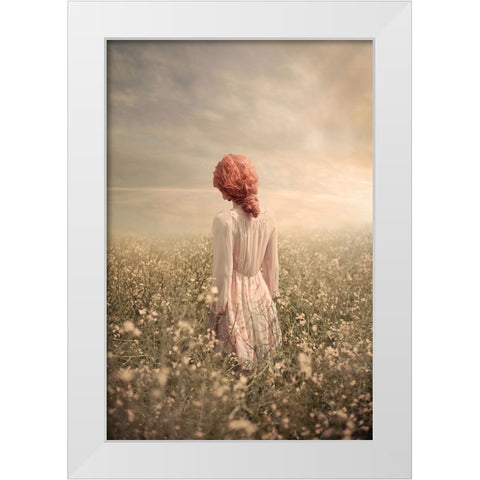 Field In Pastel White Modern Wood Framed Art Print by Neer, Ildiko