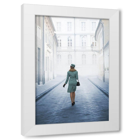 Walk Like A Lady White Modern Wood Framed Art Print by Neer, Ildiko