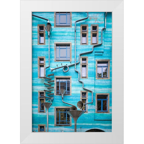 Art In The Backyard White Modern Wood Framed Art Print by Pfeiffer, Peter