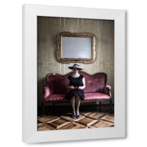 40S Lady White Modern Wood Framed Art Print by Kruse, Joana