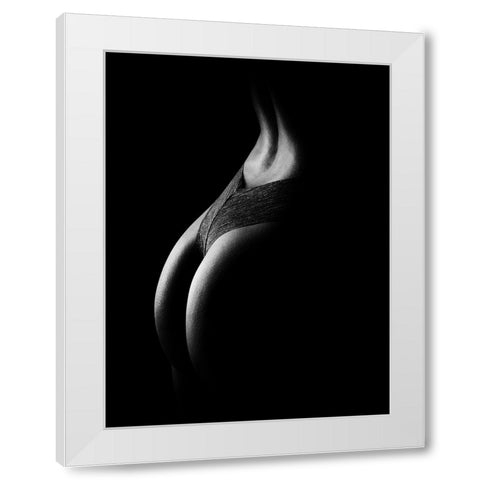Curved White Modern Wood Framed Art Print by Yang, James