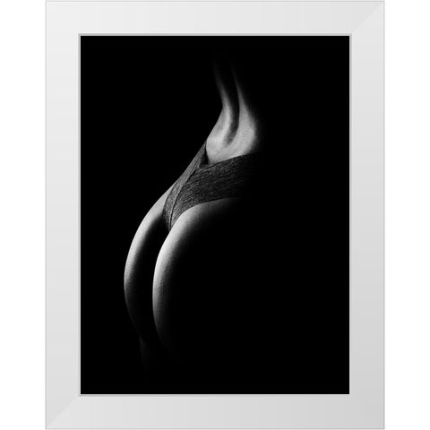 Curved White Modern Wood Framed Art Print by Yang, James
