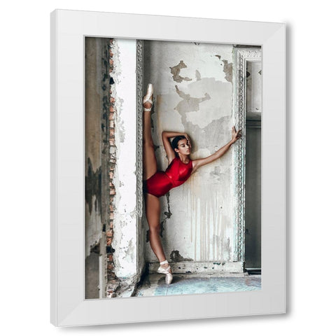 Red Passion White Modern Wood Framed Art Print by Bolgov, Ruslan
